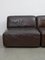 Modulares Sofa aus Braunem Leder von Durlet, 1970er, 4er Set 4