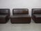 Modular Sofa in Brown Leather attributed to Durlet, 1970s, Set of 4 7