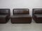 Modulares Sofa aus Braunem Leder von Durlet, 1970er, 4er Set 7