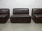 Modular Sofa in Brown Leather attributed to Durlet, 1970s, Set of 4 8