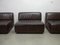 Modular Sofa in Brown Leather attributed to Durlet, 1970s, Set of 4, Image 8