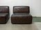Modular Sofa in Brown Leather attributed to Durlet, 1970s, Set of 4 9