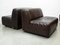 Modular Sofa in Brown Leather attributed to Durlet, 1970s, Set of 4 16