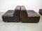Modulares Sofa aus Braunem Leder von Durlet, 1970er, 4er Set 19