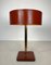 Desk Lamp in Red Leather and Brass in the style of Jacques Adnet, 1970s 2