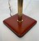 Desk Lamp in Red Leather and Brass in the style of Jacques Adnet, 1970s 7