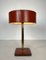 Desk Lamp in Red Leather and Brass in the style of Jacques Adnet, 1970s 12