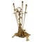 Brass-Bronze Fireplace Set, 1890s, Set of 4 3