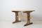 Antique Swedish Country Dining or Work Rustic Wood Trestle Table 2