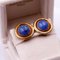 18 Karat Yellow Gold Earrings with Lapis Lazuli, 1980s, Set of 2 3