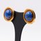 18 Karat Yellow Gold Earrings with Lapis Lazuli, 1980s, Set of 2 2