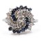 14 Karat White Gold Tourbillon Ring with Diamonds and Sapphires, 1970s 1