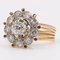 Anillo Daisy de diamantes en platino y oro amarillo de 18 kt, años 40, Imagen 4