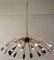 Mid-Century Brass and Murano Glass Chandelier in the style of Stilnovo, 1950s, Image 9
