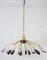 Mid-Century Brass and Murano Glass Chandelier in the style of Stilnovo, 1950s, Image 2