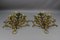 Large Gilt and Green Color Metal and Wood Sconces, 1960s, Set of 2 9