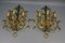 Large Gilt and Green Color Metal and Wood Sconces, 1960s, Set of 2 18