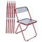 Red and Smoked Acrylic Plia Folding Chairs by Piretti for Castelli, 1970s, Set of 6 1
