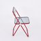 Red and Smoked Acrylic Plia Folding Chairs by Piretti for Castelli, 1970s, Set of 6 3