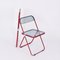 Red and Smoked Acrylic Plia Folding Chairs by Piretti for Castelli, 1970s, Set of 6 10