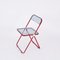 Red and Smoked Acrylic Plia Folding Chairs by Piretti for Castelli, 1970s, Set of 6 6