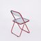 Red and Smoked Acrylic Plia Folding Chairs by Piretti for Castelli Italy, 1970s 4