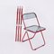 Red and Smoked Acrylic Plia Folding Chairs by Piretti for Castelli Italy, 1970s 15
