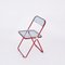 Red and Smoked Acrylic Plia Folding Chairs by Piretti for Castelli Italy, 1970s 5