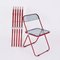 Red and Smoked Acrylic Plia Folding Chairs by Piretti for Castelli Italy, 1970s 10