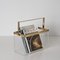 Italian Magazine Rack in Acrylic and Brass, 1970s 11