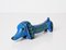 Sausage Dog in Blue Rimini Ceramic from Bitossi, 1960s 2