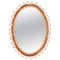 Mid-Century French Riviera Oval Mirror in Curved Rattan and Bamboo, 1960s, Image 1