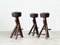 Brutalist Bar Stools, 1970s, Set of 3 1