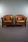 Vintage Club Chairs with Patina in Sheep Leather, Set of 2 1