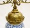 Gilt Delft Porcelain Mantle Clock and Urns, Set of 3 9