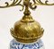 Gilt Delft Porcelain Mantle Clock and Urns, Set of 3, Image 9