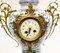 Gilt Delft Porcelain Mantle Clock and Urns, Set of 3 11