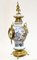 Ornamento del mantello dell'orologio in porcellana di Delft, urne dorate, Immagine 13