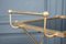 Rolling Bar Trolley in Gold Metal and Black Opaline Two Trays 1960 6