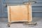 Rolling Bar Trolley in Gold Metal and Black Opaline Two Trays 1960 11