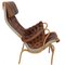 Pernilla Chair Model 69 in Brown Aniline Leather by Bruno Mathsson, 1980s, Image 2