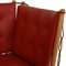 Spokeback Sofa aus rotem Leder von Børge Mogensen, 1960er 17