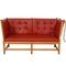 Spokeback Sofa in Red Leather by Børge Mogensen, 1960s, Image 1