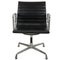 Chaises de Bureau Ea-108 en Cuir Noir par Charles Eames, 1990s, Set de 2 1
