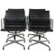 Chaises de Bureau Ea-108 en Cuir Noir par Charles Eames, 1990s, Set de 2 2