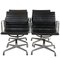 Sillas de escritorio Ea-108 de cuero negro de Charles Eames, años 90. Juego de 2, Imagen 2