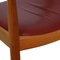 Lounge Chair in Cherry Wood and Red Leather by Hans Wegner, 1990s, Image 11