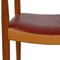 Lounge Chair in Cherry Wood and Red Leather by Hans Wegner, 1990s 12