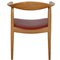 Lounge Chair in Cherry Wood and Red Leather by Hans Wegner, 1990s, Image 3
