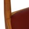 Lounge Chair in Cherry Wood and Red Leather by Hans Wegner, 1990s 14